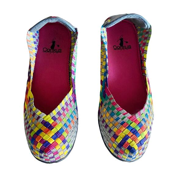 CORKYS Sidewalk Flat Ballerina Woven Multicolor Round Toe Shoe Lightweight 7 EUC - Picture 4 of 9